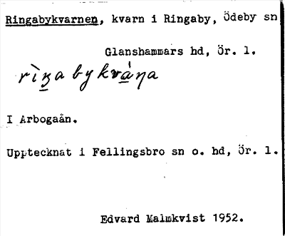 Bild på arkivkortet för arkivposten Ringabykvarnen