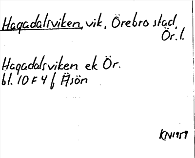 Bild på arkivkortet för arkivposten Hagadalsviken