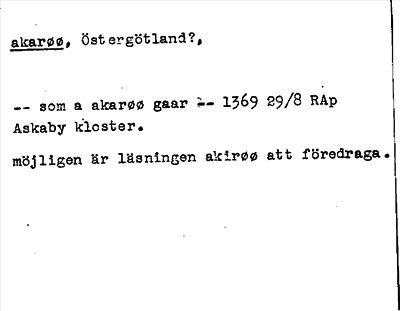 Bild på arkivkortet för arkivposten akarøø