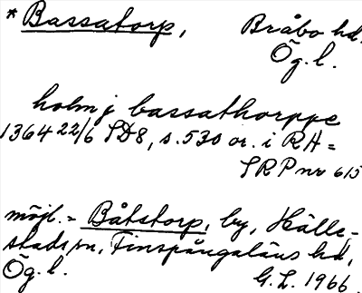Bild på arkivkortet för arkivposten *Bassatorp