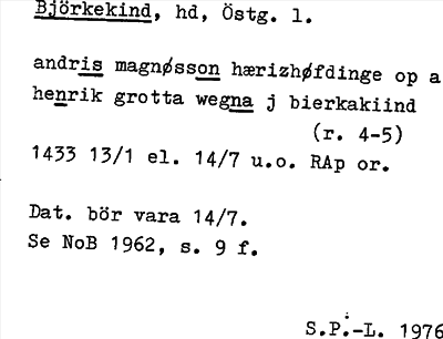 Bild på arkivkortet för arkivposten Björkekind