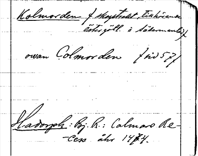 Bild på arkivkortet för arkivposten Kolmorden