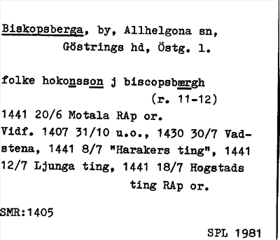 Bild på arkivkortet för arkivposten Biskopsberga