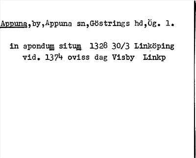 Bild på arkivkortet för arkivposten Appuna