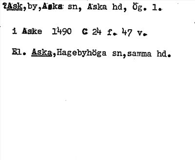 Bild på arkivkortet för arkivposten ?Ask