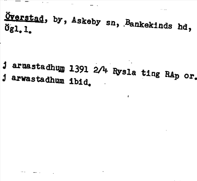 Bild på arkivkortet för arkivposten Överstad