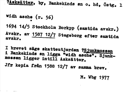 Bild på arkivkortet för arkivposten ?Asksätter