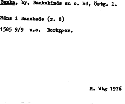 Bild på arkivkortet för arkivposten Banka