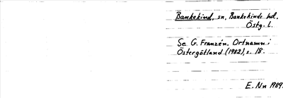 Bild på arkivkortet för arkivposten Bankekind
