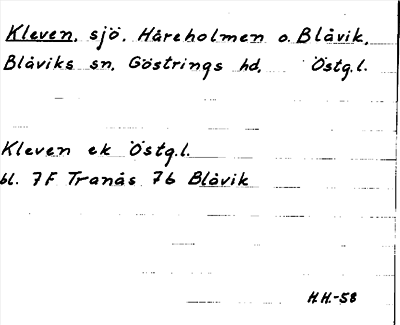 Bild på arkivkortet för arkivposten Kleven