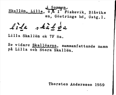 Bild på arkivkortet för arkivposten Skallön, Lilla