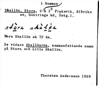 Bild på arkivkortet för arkivposten Skallön, Stora