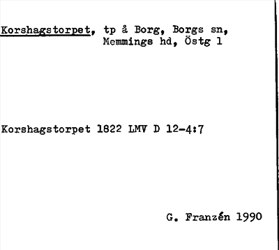 Bild på arkivkortet för arkivposten Korshagstorpet