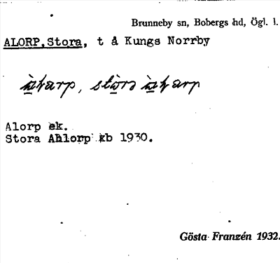Bild på arkivkortet för arkivposten Alorp, Stora