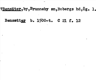 Bild på arkivkortet för arkivposten ?Bensäter