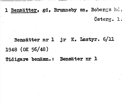 Bild på arkivkortet för arkivposten Bensätter