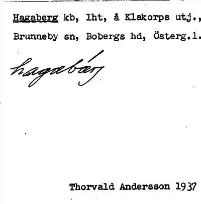 Bild på arkivkortet för arkivposten Hagaberg