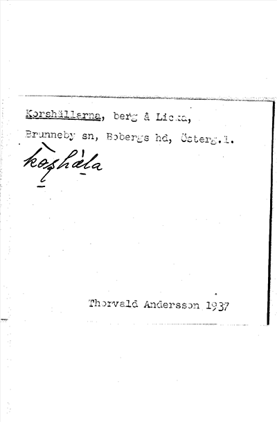 Bild på arkivkortet för arkivposten Korshällarna