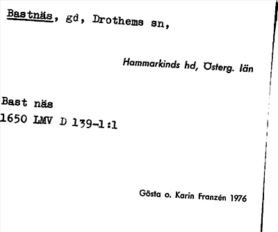 Bild på arkivkortet för arkivposten Bastnäs