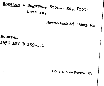 Bild på arkivkortet för arkivposten Bogsten