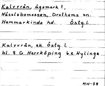Bild på arkivkortet för arkivposten Kalvvrån