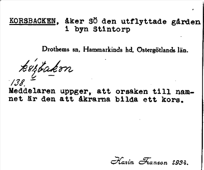 Bild på arkivkortet för arkivposten Korsbacken