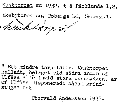 Bild på arkivkortet för arkivposten Kusktorpet