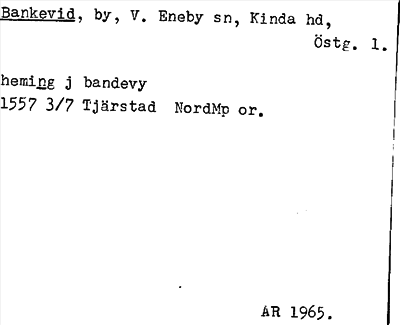 Bild på arkivkortet för arkivposten Bankevid