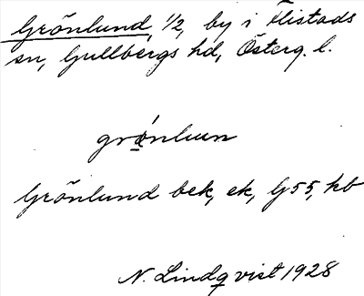 Bild på arkivkortet för arkivposten Grönlund