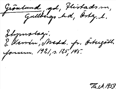 Bild på arkivkortet för arkivposten Grönlund