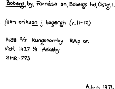Bild på arkivkortet för arkivposten Boberg