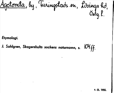Bild på arkivkortet för arkivposten Agetomta