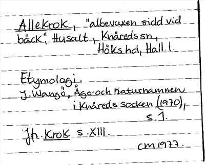 Bild på arkivkortet för arkivposten Allekrok