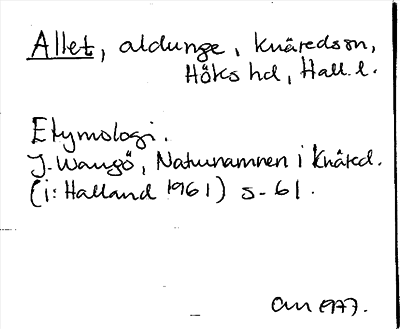 Bild på arkivkortet för arkivposten Allet