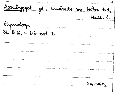 Bild på arkivkortet för arkivposten Assabygget