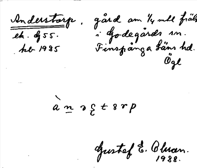 Bild på arkivkortet för arkivposten Anderstorp