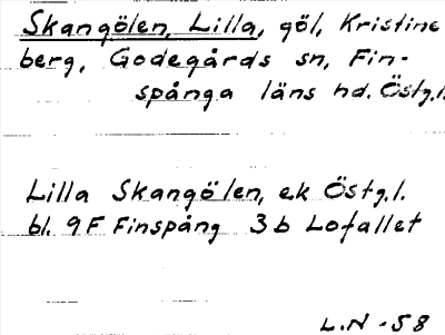 Bild på arkivkortet för arkivposten Skangölen, Lilla