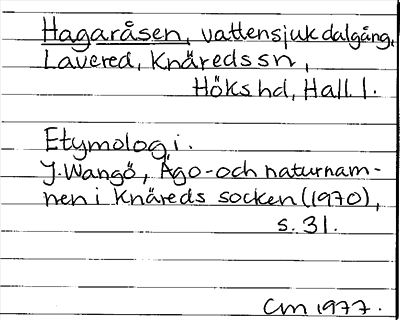 Bild på arkivkortet för arkivposten Hagaråsen