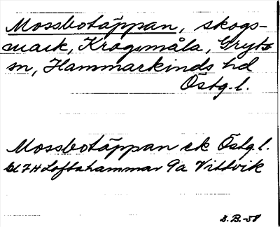 Bild på arkivkortet för arkivposten Mossbotäppan