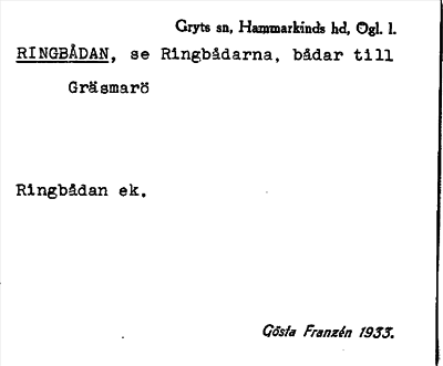 Bild på arkivkortet för arkivposten Ringbådan