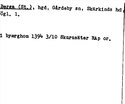 Bild på arkivkortet för arkivposten Berga (St.)