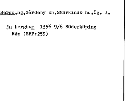 Bild på arkivkortet för arkivposten Berga
