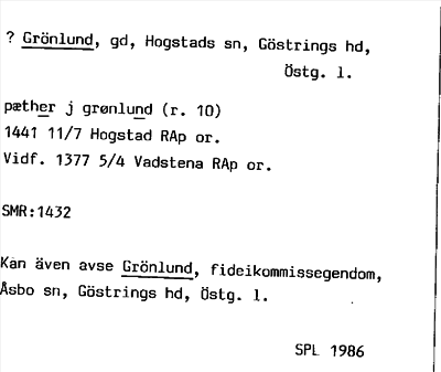 Bild på arkivkortet för arkivposten ?Grönlund