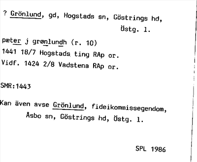Bild på arkivkortet för arkivposten ?Grönlund