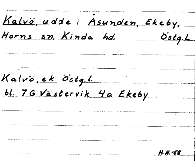 Bild på arkivkortet för arkivposten Kalvö