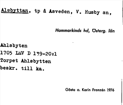 Bild på arkivkortet för arkivposten Alsbyttan