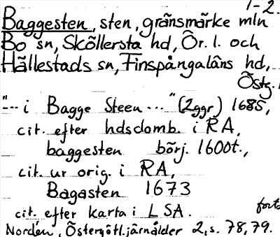 Bild på arkivkortet för arkivposten Baggesten