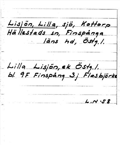 Bild på arkivkortet för arkivposten Lisjön, Lilla