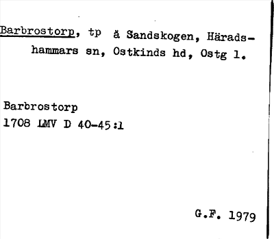 Bild på arkivkortet för arkivposten Barbrostorp