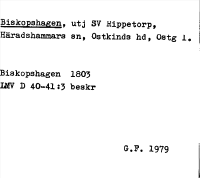 Bild på arkivkortet för arkivposten Biskopshagen